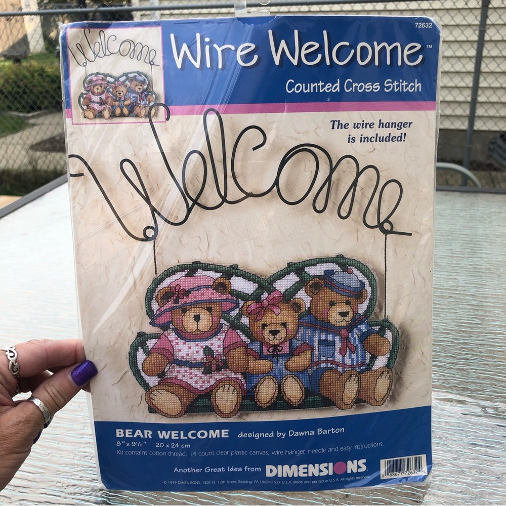 New Dimensions Welcome 3 Bears Counted Cross Stitch Kit